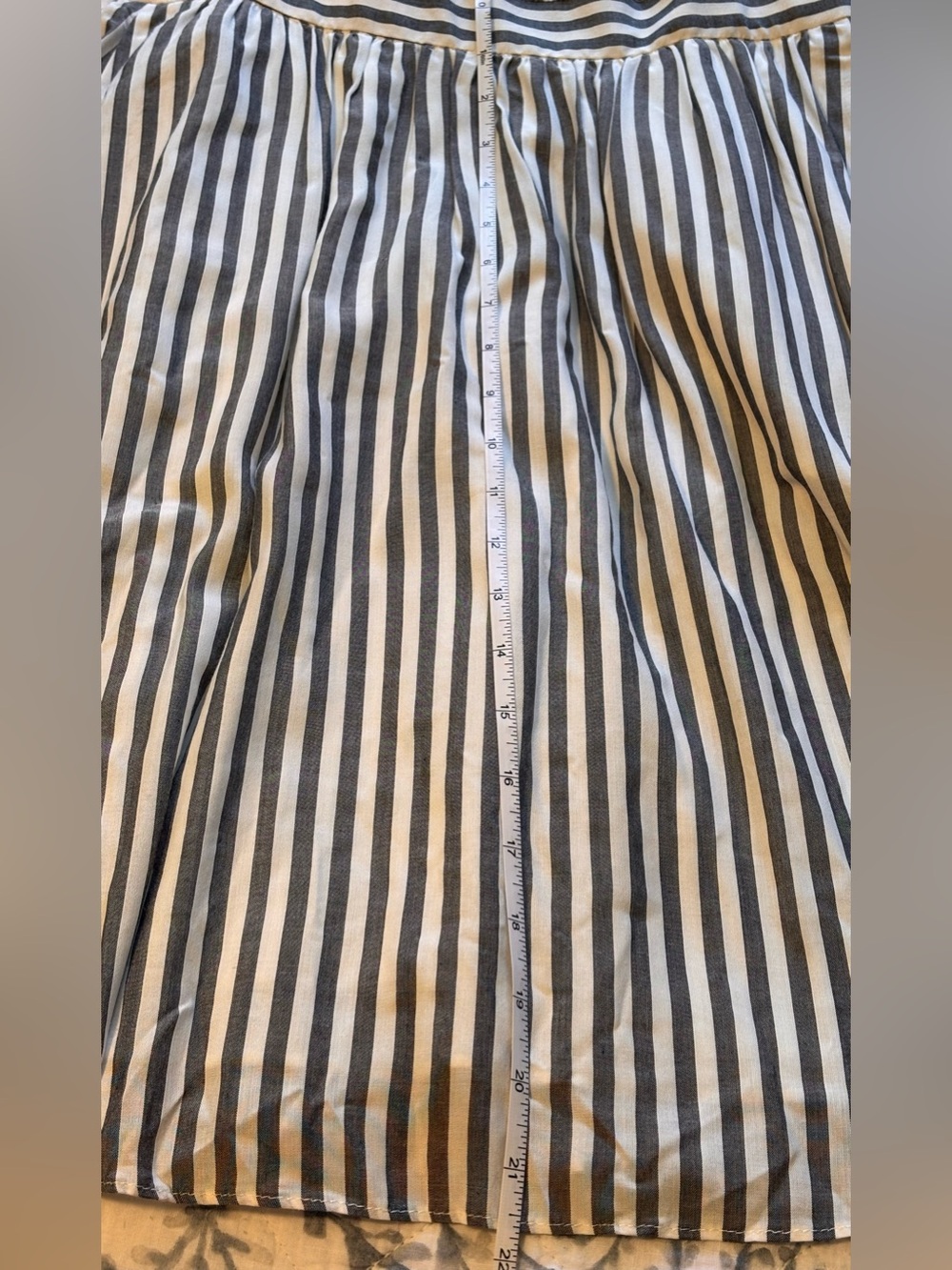 Madewell Ruffle Strap Lined Empire Dress Grey and White Stripes Women’s Size 0 - Picture 13 of 14